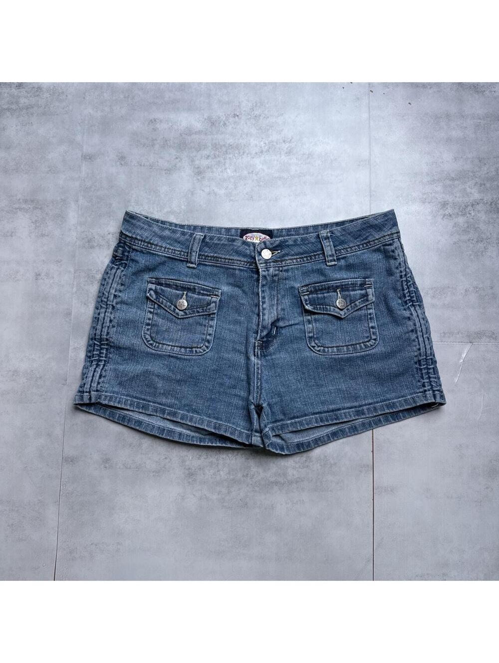 Y2K Zoey Beth 00s Low rise blue denim shorts